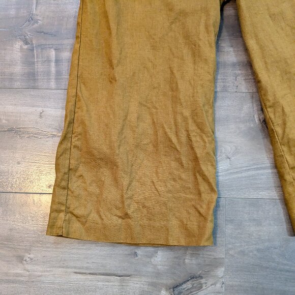 Contemporaine Brown Linen Pants with Tie Waist - Picture 4 of 10